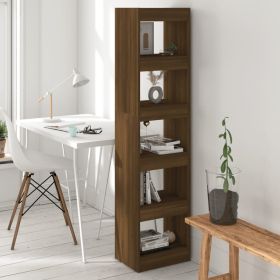 Book Cabinet/Room Divider Brown Oak 15.7"x11.8"x65.4"