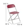 Hercules‚Ñ¢ Series Plastic Folding Chair - Red - 650LB Weight Capacity Comfortable Event Chair - Lightweight Folding Chair -