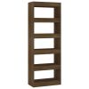 Book Cabinet/Room Divider Brown Oak 23.6"x11.8"x65.4" Engineered Wood