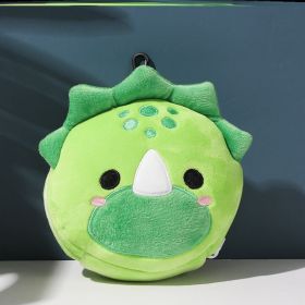 Eye Mask Headrest Two-in-one Pillow Integrated Eye Mask Student Backpack Pendant Key (Option: Green Dinosaur-Other Specifications)