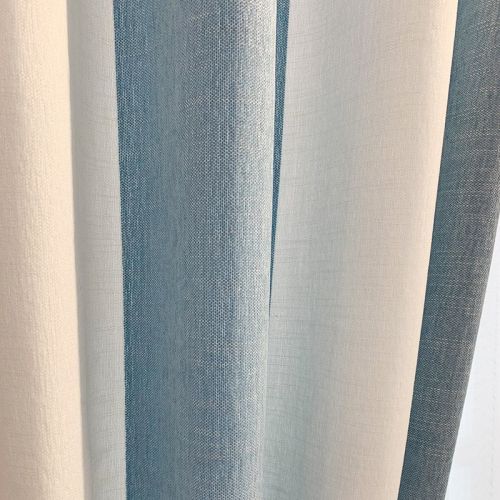Simple Light Luxury Children's Room Cloud Yarn Blue And White Striped Cloth Chenille Curtain