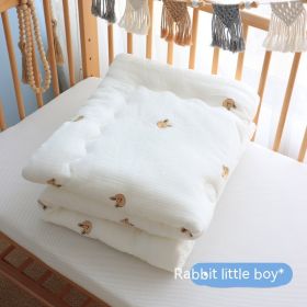 Children's Pure Cotton Wrinkled Gauze And Bean Down Quilt (Option: Rabbit Girl-Autumn And Winter)