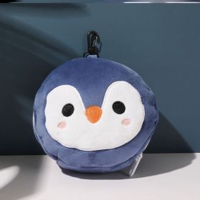 Eye Mask Headrest Two-in-one Pillow Integrated Eye Mask Student Backpack Pendant Key (Option: Penguin-Other Specifications)