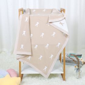 Baby Cartoon Knitted Cotton Cute Windproof Blanket (Option: Camel)