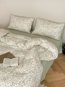 Super Soft Sleep Naked Class A Cotton Double-layer Yarn Four-piece Set (Option: Hua Weiyang-180 Fitted Sheet 4PCs 220x240)