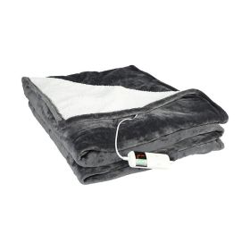 European Standard Electric Blanket Dormitory Thermal Shop Intelligent Temperature Control Electric Heating Cover Blanket (Option: Flannel Dark Gray-7284)