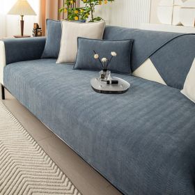 Non-slip All-inclusive Universal Cover Chenille Light Luxury High-end Cushion Cover Towel (Option: Gray And Blue-70 √ó 210)